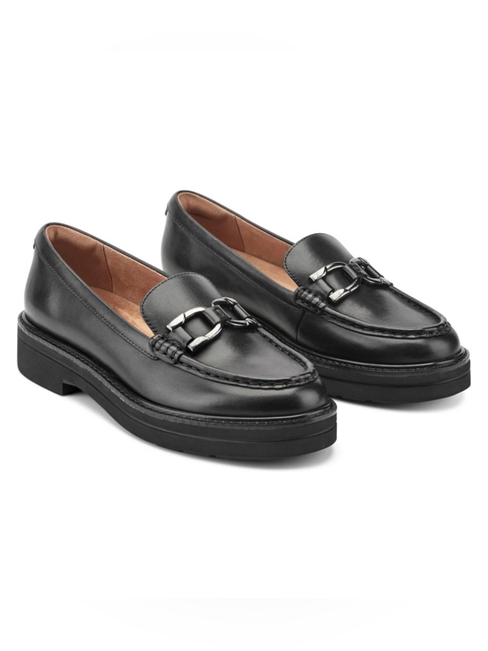 NEW Easy Spirit Zaira Casual Horsebit Loafer Black Leather Size 8